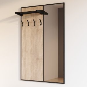 Настінна вішалка з дзеркалом Флорида 2 чорна