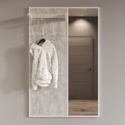 Вішак настінний з дзеркалом Флорида 2 Білий