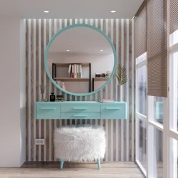 Трюмо у спальню Скарлетт 2 Meblipark колір Бірюзовий