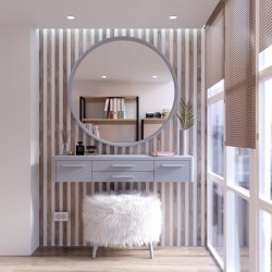 Трюмо у спальню Скарлетт 2 Meblipark колір Світло-Сірий